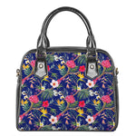 Watercolor Tropical Flower Pattern Print Shoulder Handbag