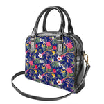 Watercolor Tropical Flower Pattern Print Shoulder Handbag