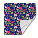 Watercolor Tropical Flower Pattern Print Silk Bandana