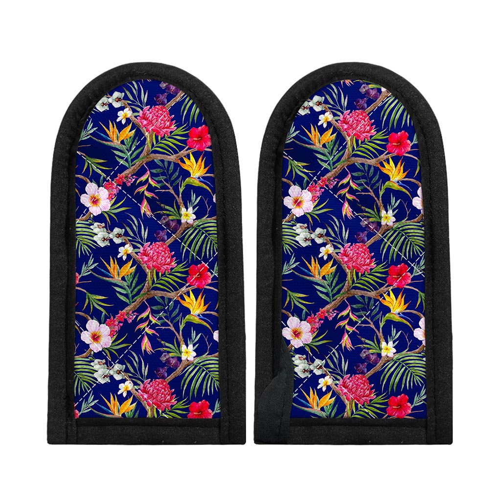 Watercolor Tropical Flower Pattern Print Skillet Handle Cover