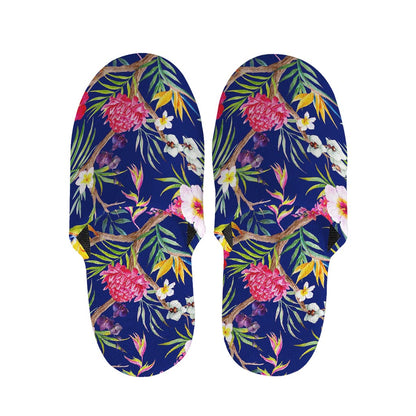Watercolor Tropical Flower Pattern Print Slippers