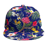 Watercolor Tropical Flower Pattern Print Snapback Cap