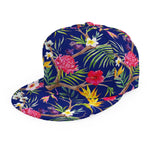 Watercolor Tropical Flower Pattern Print Snapback Cap