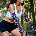 Watercolor Tropical Flower Pattern Print Sun Protection Arm Sleeves