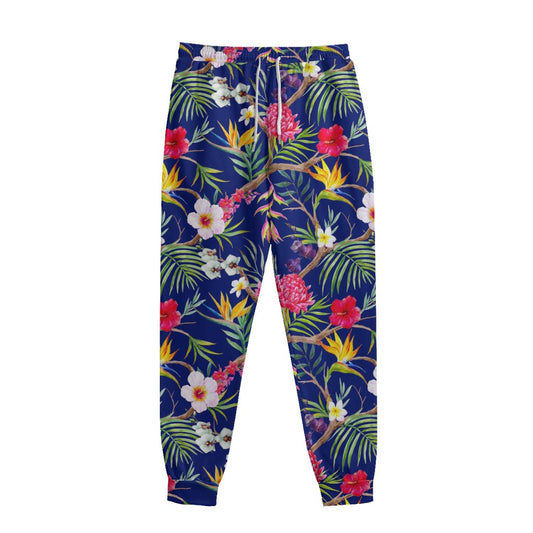 Watercolor Tropical Flower Pattern Print Sweatpants