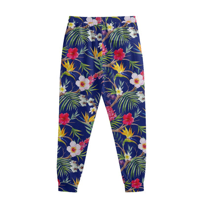 Watercolor Tropical Flower Pattern Print Sweatpants