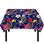 Watercolor Tropical Flower Pattern Print Tablecloth