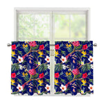 Watercolor Tropical Flower Pattern Print Tier Curtains
