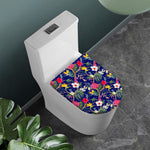 Watercolor Tropical Flower Pattern Print Toilet Lid Cover