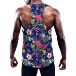 Watercolor Tropical Flower Pattern Print Training Tank Top