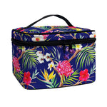 Watercolor Tropical Flower Pattern Print Travel Makeup Bag