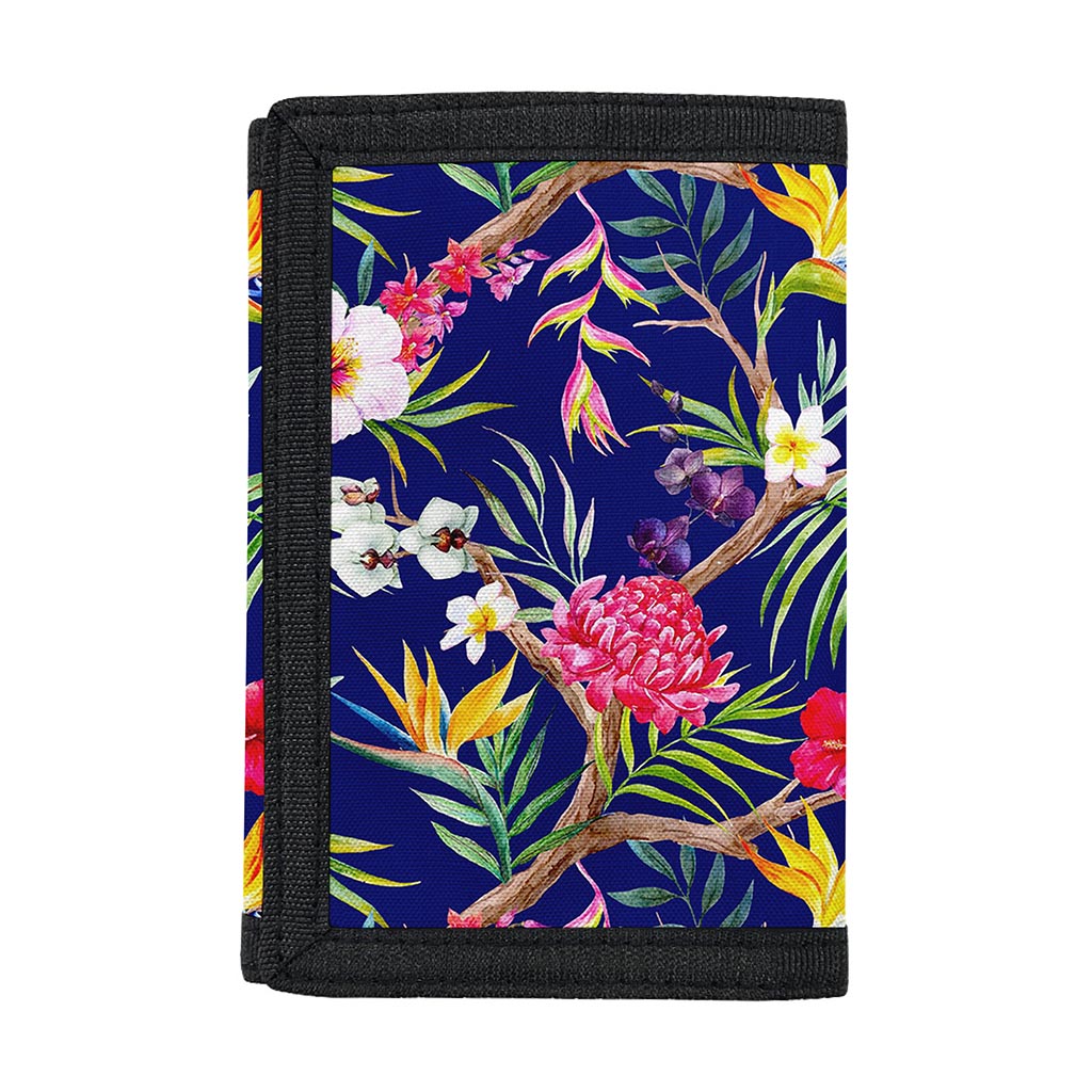 Watercolor Tropical Flower Pattern Print Trifold Wallet