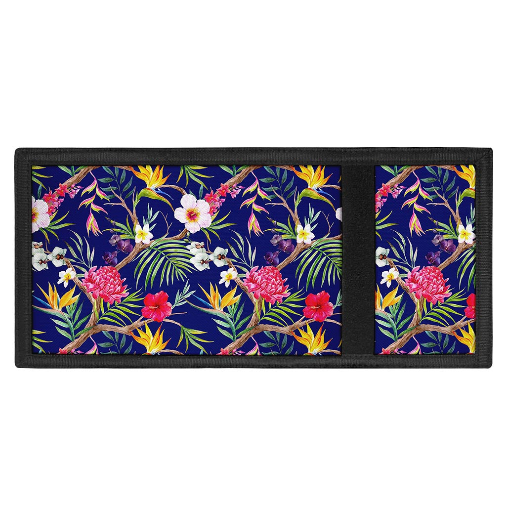 Watercolor Tropical Flower Pattern Print Trifold Wallet