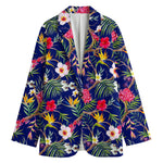 Watercolor Tropical Flower Pattern Print Women's Blazer