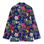 Watercolor Tropical Flower Pattern Print Women's Blazer