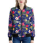 Watercolor Tropical Flower Pattern Print Women's Bomber Jacket