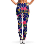 Watercolor Tropical Flower Pattern Print Women's Leggings