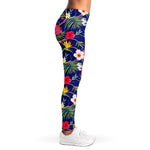 Watercolor Tropical Flower Pattern Print Women's Leggings