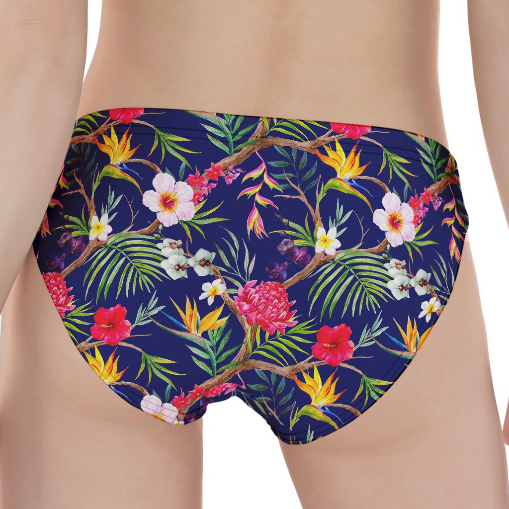 Watercolor Tropical Flower Pattern Print Women's Panties