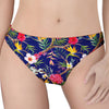 Watercolor Tropical Flower Pattern Print Women's Thong