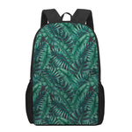 Watercolor Tropical Leaf Pattern Print 17 Inch Backpack
