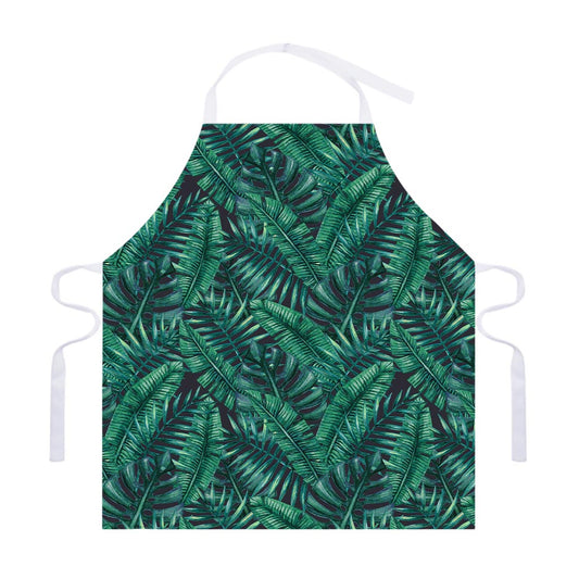 Watercolor Tropical Leaf Pattern Print Adjustable Apron