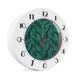 Watercolor Tropical Leaf Pattern Print Alarm Clock