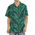 Watercolor Tropical Leaf Pattern Print Aloha Shirt