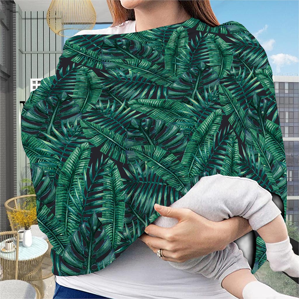 Watercolor Tropical Leaf Pattern Print Baby Seat Cover