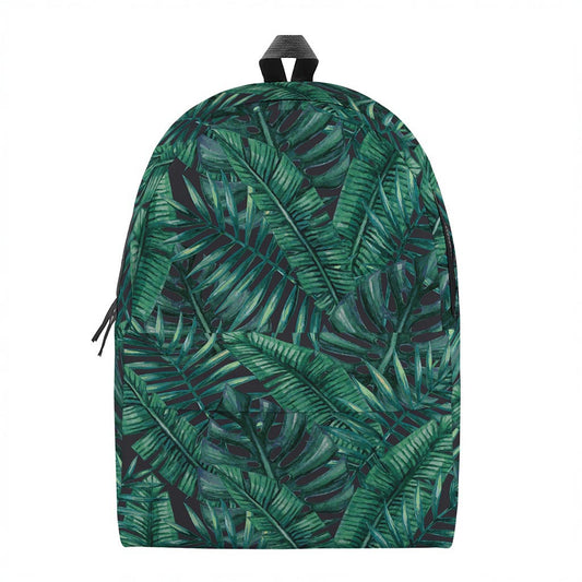 Watercolor Tropical Leaf Pattern Print Backpack