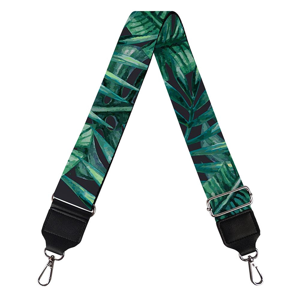 Watercolor Tropical Leaf Pattern Print Bag Strap