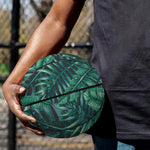 Watercolor Tropical Leaf Pattern Print Basketball