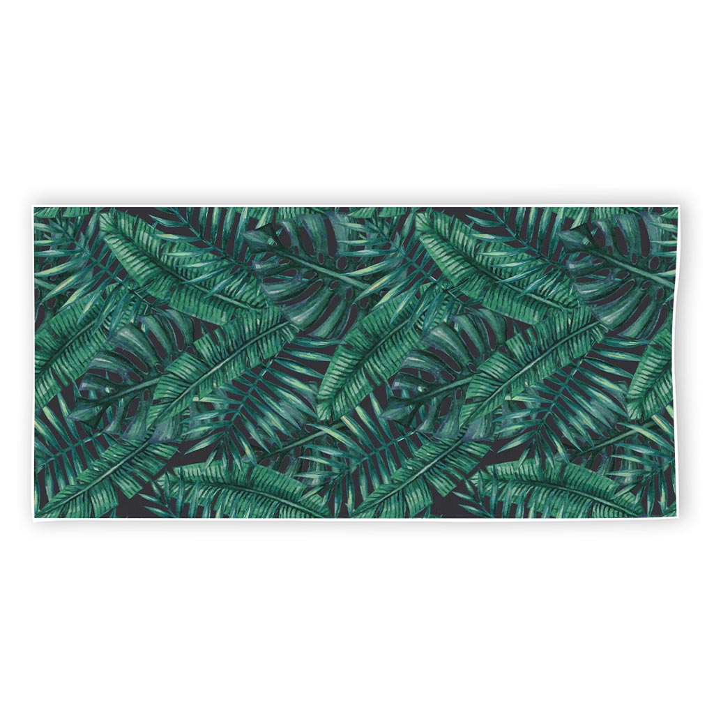 Watercolor Tropical Leaf Pattern Print Beach Towel