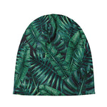 Watercolor Tropical Leaf Pattern Print Beanie