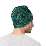 Watercolor Tropical Leaf Pattern Print Beanie