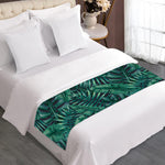 Watercolor Tropical Leaf Pattern Print Bed Runner