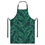 Watercolor Tropical Leaf Pattern Print Bib Apron With Pocket