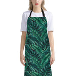Watercolor Tropical Leaf Pattern Print Bib Apron With Pocket