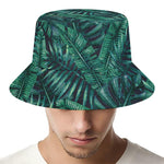 Watercolor Tropical Leaf Pattern Print Bucket Hat