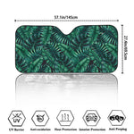 Watercolor Tropical Leaf Pattern Print Car Windshield Sun Shade
