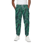 Watercolor Tropical Leaf Pattern Print Cotton Pants