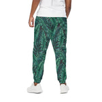 Watercolor Tropical Leaf Pattern Print Cotton Pants