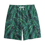 Watercolor Tropical Leaf Pattern Print Cotton Shorts