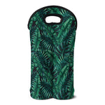 Watercolor Tropical Leaf Pattern Print Double Neoprene Wine Tote