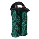 Watercolor Tropical Leaf Pattern Print Double Neoprene Wine Tote