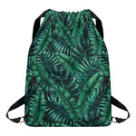 Watercolor Tropical Leaf Pattern Print Drawstring Backpack
