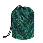 Watercolor Tropical Leaf Pattern Print Drawstring Makeup Bag