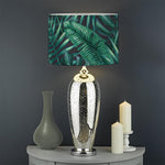 Watercolor Tropical Leaf Pattern Print Drum Lamp Shade