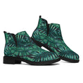 Watercolor Tropical Leaf Pattern Print Flat Ankle Boots