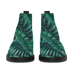 Watercolor Tropical Leaf Pattern Print Flat Ankle Boots